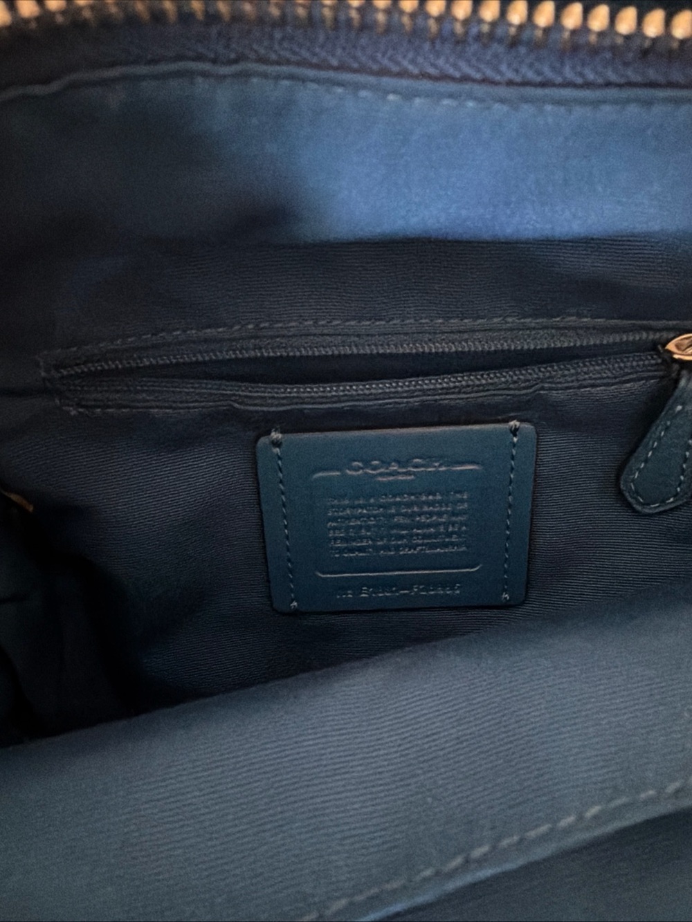 Coach Blue Pebbled Leather Mini Backpack beautiful blue! - Picture 4 of 6